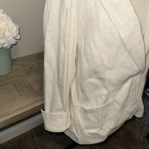 Lafayette 148 New York Oatmeal 100% Linen Blazer New Without Tags - Picture 7 of 7